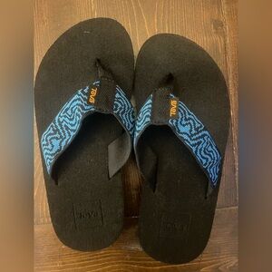 Teva Black Sandals with Blue Patterned Straps